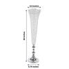 Efavormart 2 Pack | Silver 40 Tall Crystal Beaded Trumpet Vase Set, Table Centerpiece view 3