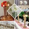 Efavormart 2 Pack | Silver 40 Tall Crystal Beaded Trumpet Vase Set, Table Centerpiece view 4
