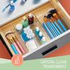 25 PCS Clear Plastic Drawer Organizers Set, 4 Sizes Clear Drawer Organizers & storage Bins for Makeup/Jewelry Vanity, Kitchen Gadgets Or Office Desk. Bathroom Drawer Organizer Trays With Non-Slip Pads view 3