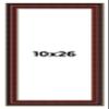 10x26 Frame Mahogany Brown with Gold Trim | Solid Wood Picture Frame Width 1.5 Inches | Interior Depth 0.5 Inches | Charles Executive Frame with UV Acrylic, Foam Board Backing & Hanging Hardware view 1