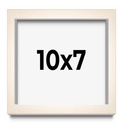 10x7 Frame White Wheat Solid Wood Picture Frame | Moulding Width 0.75 Inches | Interior Depth 0.5 Inches | Light Wood Traditional Photo Frame Complete with UV Acrylic, Foam Backing & Hanging Hardware
