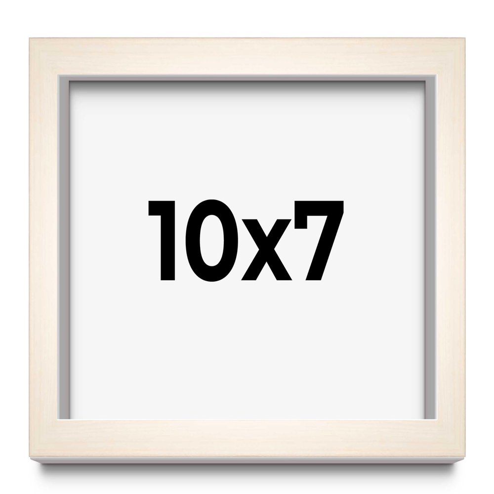 10x7 Frame White Wheat Solid Wood Picture Frame | Moulding Width 0.75 Inches | Interior Depth 0.5 Inches | Light Wood Traditional Photo Frame Complete with UV Acrylic, Foam Backing & Hanging Hardware