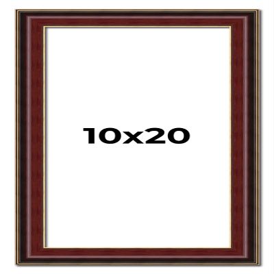10x20 Frame Mahogany Brown with Gold Trim | Solid Wood Picture Frame Width 1.5 Inches | Interior Depth 0.5 Inches | Charles Executive Frame with UV Acrylic, Foam Board Backing & Hanging Hardware
