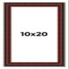 10x20 Frame Mahogany Brown with Gold Trim | Solid Wood Picture Frame Width 1.5 Inches | Interior Depth 0.5 Inches | Charles Executive Frame with UV Acrylic, Foam Board Backing & Hanging Hardware view 1