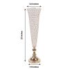 Efavormart 2 Pack | Gold 32 Tall Crystal Beaded Trumpet Vase Set, Table Centerpiece view 3