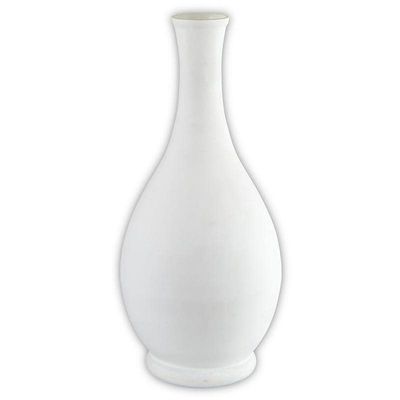 47th & Main Modern Round Short Glass Flower Vase for Home Dcor, 10" High, Matte White