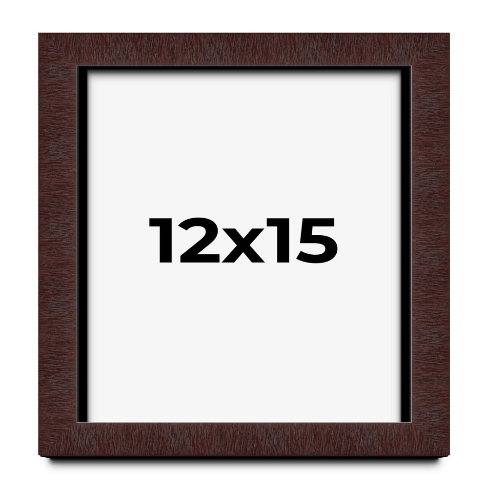 12x15 Shadow Box Brown Mahogany Veneer Solid Wood Display Frame | 1.375 Inch Moulding Width | 1 Inch Rabbet Depth | Complete with UV Acrylic Plexiglass, Backing & Hanging Hardware