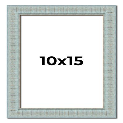 10x15 Frame Blue Teal Distressed Solid Wood Picture Frame | 1.625 Inch Moulding Width | Sonoma Blue Frame Complete with UV Acrylic Plexiglass, Foam Board Backing & Hanging Hardware