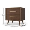Child Craft Cranbrook 2 Drawer Nightstand for Nursery or Bedroom, Large Storage Drawers, Made of Sturdy Pinewood, Non-Toxic, Baby Safe Finish (Toasted Chestnut) view 3