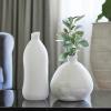 47th & Main Modern Round Short Wide Glass Flower Vase for Home Dcor, 10" High, Matte White view 2