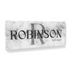 Sense Canvas Personalized Family Name Monogram Marble White Custom Sign Canvas Art Established Last Name - Home Decor Wall Art Print Poster Painting Large 40x16 / 1.5" view 1
