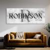Sense Canvas Personalized Family Name Monogram Marble White Custom Sign Canvas Art Established Last Name - Home Decor Wall Art Print Poster Painting Large 40x16 / 1.5" view 3