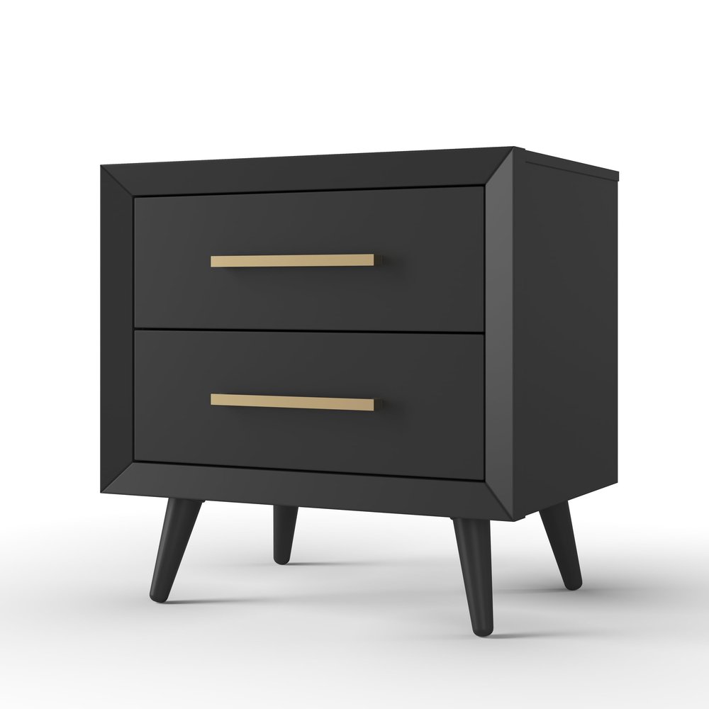 Child Craft Cranbrook 2 Drawer Nightstand for Nursery or Bedroom, Large Storage Drawers, Made of Sturdy Pinewood, Non-Toxic, Baby Safe Finish (Ebony)