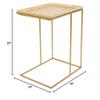 47th & Main Modern C-Shape Metal and Wood Side Table for Sofa Or Couch, Gold/Natural view 3