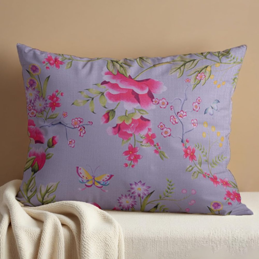 Decozen Throw Pillow Covers - Pack of 2 Decorative Floral Printed Cushion Covers for Home Decor Sofa Couch Chair Bed Living Room Bedroom Car Office Study Pillow Case Room Decor - Light Gray, 14x20