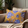 Decozen Throw Pillow Covers - Pack of 2 Decorative Floral Printed Cushion Covers for Home Decor Sofa Couch Chair Bed Living Room Bedroom Car Office Study Pillow Case Room Decor - Yellow, 14x20 view 2