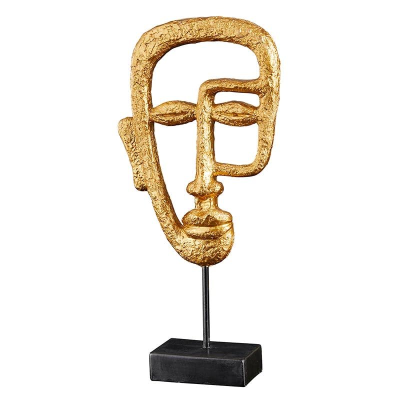 47th & Main Modern Abstract Head Sculpture Statue Tabletop Home Dcor, 13" High, Gold
