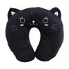 MOUMOUTEN U Shaped Small Soft Neck Support Pillow, PP Memory Cotton Car Head Rest Travel Cushion for Office Traveling Long Time Flight Adjustable Essentials (Black Cat) view 1