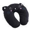 MOUMOUTEN U Shaped Small Soft Neck Support Pillow, PP Memory Cotton Car Head Rest Travel Cushion for Office Traveling Long Time Flight Adjustable Essentials (Black Cat) view 2