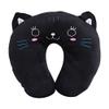 MOUMOUTEN U Shaped Small Soft Neck Support Pillow, PP Memory Cotton Car Head Rest Travel Cushion for Office Traveling Long Time Flight Adjustable Essentials (Black Cat) view 4