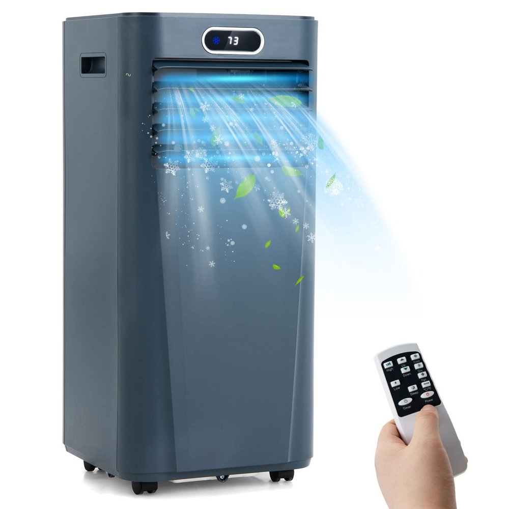 PETSITE Portable Air Conditioner, 3-in-1 AC Cooling Unit Dehumidifying, Fan & Air Cooler Function, Remote Control, Window Kit Included (10000BTU, Dark Blue)