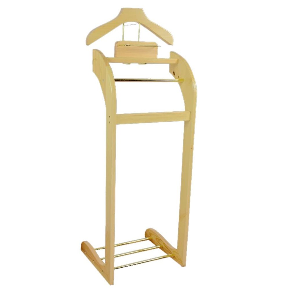 GXFWJD Coat Stands Clothes Valet Vertical Suit Rack Hotel Guest Room Vertical Floor Coat Rack with Top Tray Contour Hanger Trouser Bar Tie Belt Bars and Shoe Rack Easy Assemble