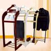 GXFWJD Coat Stands Clothes Valet Vertical Suit Rack Hotel Guest Room Vertical Floor Coat Rack with Top Tray Contour Hanger Trouser Bar Tie Belt Bars and Shoe Rack Easy Assemble view 2