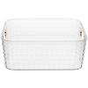 DECHOUS 1pcs Desktop Storage Basket Gold Organizer for Cosmetics Sundries Office Supplies Multi-functional Rectangle Design for Makeup Kitchen Utensils Accessories view 1