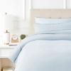 TEXAS LINEN CO. 100% Egyptian Cotton Duvet Cover King Size, 600 Thread Count 3 PC Duvet Cover, Extra Long Staple Egyptian Cotton Quilt Cover, Soft, Breathable with Hidden Zipper Closure - Light Blue view 1