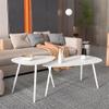 NIUYAO Coffee Table one Piece, Modern Minimalist Drop Shape with Metal Legs Side or End Table for Living Room Balcony Lounge -Small White view 2