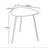 NIUYAO Coffee Table one Piece, Modern Minimalist Drop Shape with Metal Legs Side or End Table for Living Room Balcony Lounge -Small White view 3