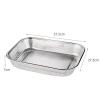 1pc Water Hole Filter 304 Tray Stainless Steel Leak Plate With Hole Mesh Strainer Colander Wash Vegetable Basin Drying Basin Lid (Size : 37.5x27.5xH7cm) view 2