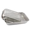 1pc Water Hole Filter 304 Tray Stainless Steel Leak Plate With Hole Mesh Strainer Colander Wash Vegetable Basin Drying Basin Lid (Size : 37.5x27.5xH7cm) view 3