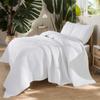Brandream White Quilt Set King Size Cotton Tropical Palm Leaf Matelasse Coverlet Set 3-Piece view 1