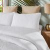 Brandream White Quilt Set King Size Cotton Tropical Palm Leaf Matelasse Coverlet Set 3-Piece view 2
