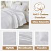 Brandream White Quilt Set King Size Cotton Tropical Palm Leaf Matelasse Coverlet Set 3-Piece view 3