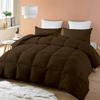 Brown 5pc All Season Down Alternative Box Stitched Grand King 106x106 Comforter Box Stitched Grand King Duvet Insert view 1