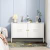 WISUNO Metal Accent Storage Cabinet for Bed Room,Living Room,Home,Hotel,Office,Garage,2-Tier, Removable Shelf (2 Door Accent Cabinet, White) view 1