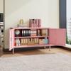 WISUNO Metal Accent Storage Cabinet for Bed Room,Living Room,Home,Hotel,Office,Garage,2-Tier, Removable Shelf (2 Door Accent Cabinet, Pink) view 4