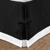 International Sheets 15 Inch Deep Pocket 1 Piece Two Tone Split Corner Tie Bed Skirt, 100% Egyptian Cotton 1000 Thread Cotton - Olympic Queen Size Solid White/Black view 2