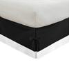 International Sheets 15 Inch Deep Pocket 1 Piece Two Tone Split Corner Tie Bed Skirt, 100% Egyptian Cotton 1000 Thread Cotton - Olympic Queen Size Solid White/Black view 3