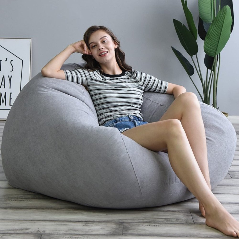 Bean Bag Chairs for Adults and Kids,Storage Bean Bag Chair Coat,No with Filling,Blue,80 * 100cm