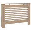 FAMIROSA Radiator Cover Heater Cover Cabinet Shelf Household Appliance Heating Accessories Home Improvement Furniture Heat Sink MDF,Horizontal Stripes 44.1" x 7.5" x 31.9" Brown view 3