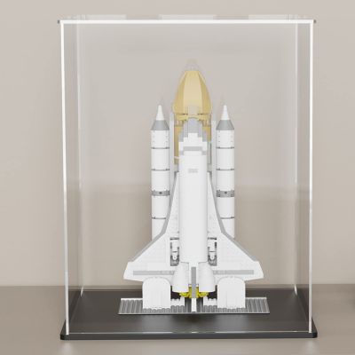 SVENJBB Acrylic Display Case, 8x8x12 Inch Cube Acrylic Boxes for Display, Clear Display Cases with Matte Black Base and Lid for Collectibles and Figures