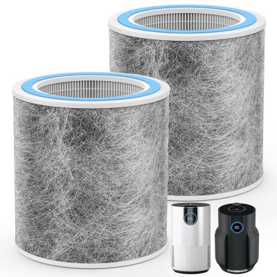 2 Pack HP102 Replacement Filter Compatible with Shark HP102, HP152, HP153, HP102PET, HC452, HP132, HC450, HC451, HC455 Air Puri-fier, Part #HE1FKPET, HE1FKBAS