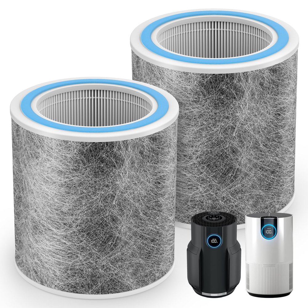 HP102 Replacement Filter Compatible with Shark HP102 HP102PET, HC452,HP132, HP152, HC450, HC451, HC455 Air Prurifier, for 99.97% of Particles, Part #HE1FKPET, HE1FKBAS, 2 Pack
