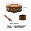 crafting with love a beautiful Wooden Handcrafted Round Spice Box / Masala Dabba with Spoon for Kitchen, Spice Container view 4