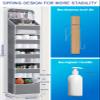 Wakaye Over Door Hanging Organizer - 5 Tier with 5 Spacious Pockets, 44 lb Load Behind Door Storage, Back of Door Hanging Holder Bag for Bedroom,Nursery,Bathroom,Dorm,Pantry, Closet - 1 Pack,Grey view 4