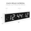 Ivation Oversized Large Digital Wall Clock - Big LED Digital Clock w/Large Display & Durable Aluminum Frame Shelf or Wall Mount (24 Inch - White) 6 Brightness Levels | Time Memory | Remote view 2