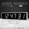 Ivation Oversized Large Digital Wall Clock - Big LED Digital Clock w/Large Display & Durable Aluminum Frame Shelf or Wall Mount (24 Inch - White) 6 Brightness Levels | Time Memory | Remote view 4